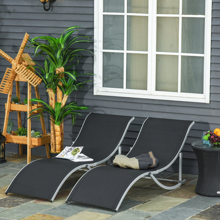 2 Pieces Folding Sun Lounger