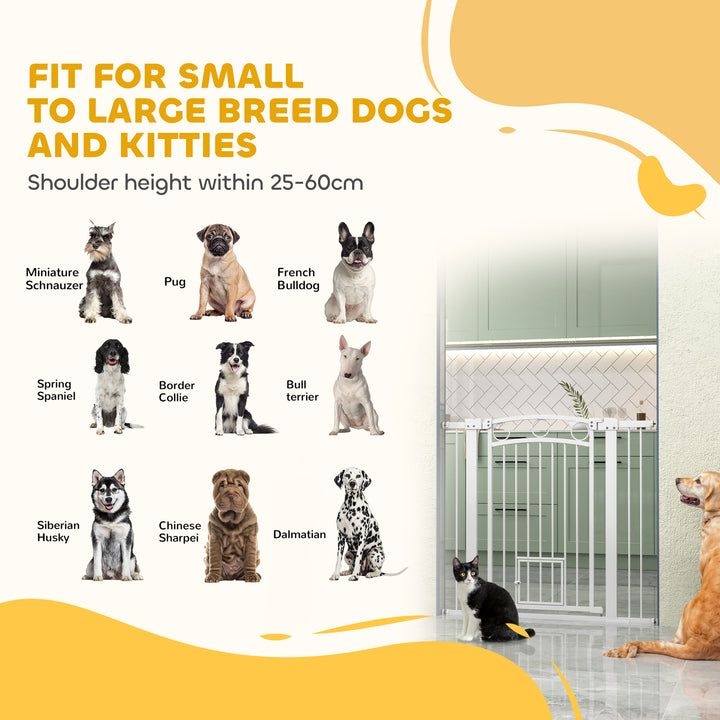 96cm Tall Dog Gate with Cat Door