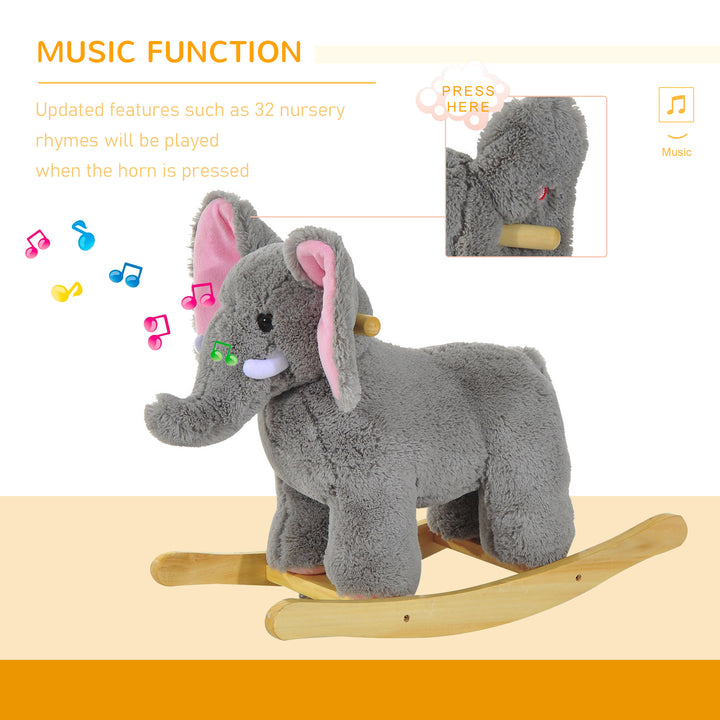 Plush Elephant Rocking Horse for Kids