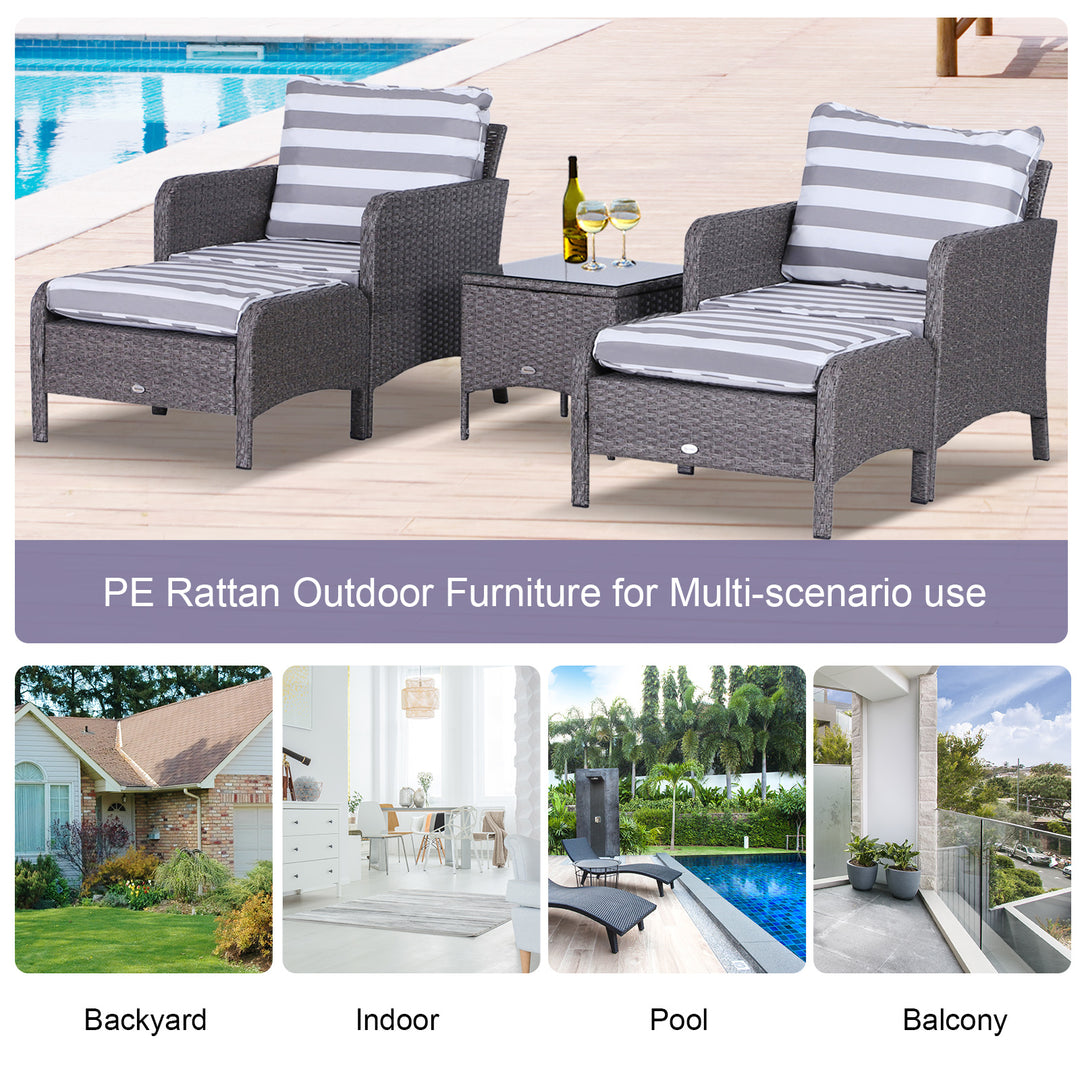 Waterproof Rattan Garden Set: 2 Seater with Armchairs