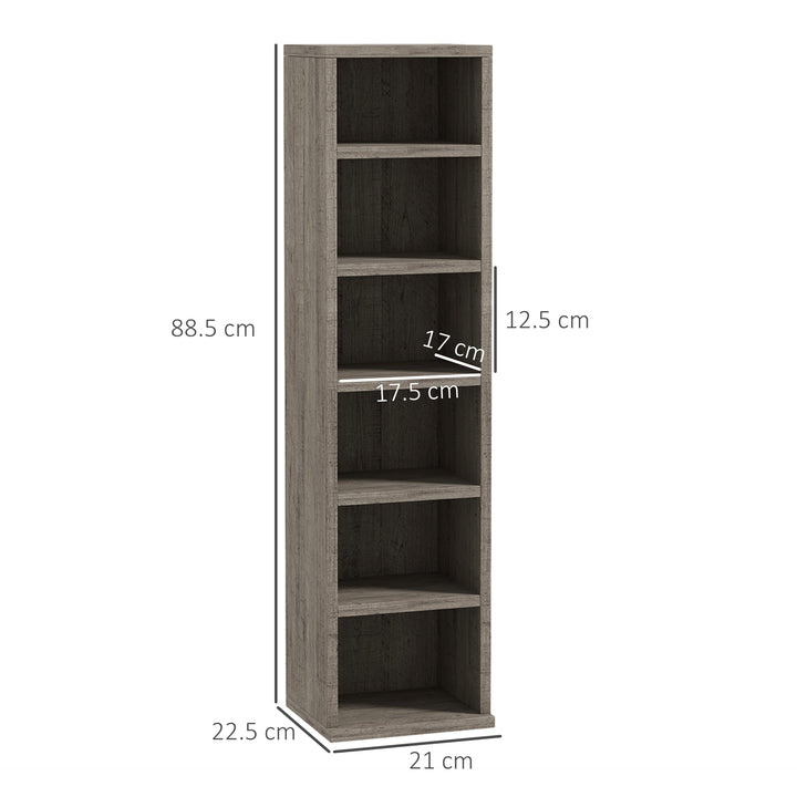 CD Media Display Shelf Unit Tower Rack with Adjustable Shelves