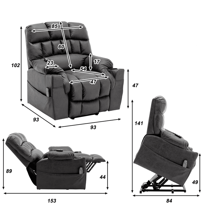 Electric Power Lift Recliner Chair with Heating and Ergonomic Sofa for Elderly