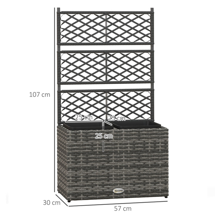 22L Garden PE Rattan Planter w/ Trellis