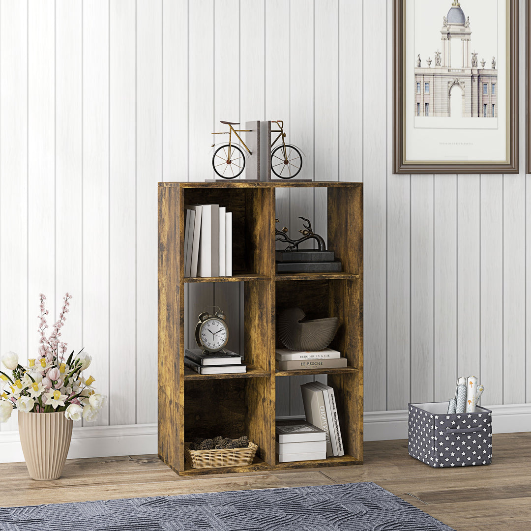 HOMCOM 6-Cube Storage Unit, Rustic Brown