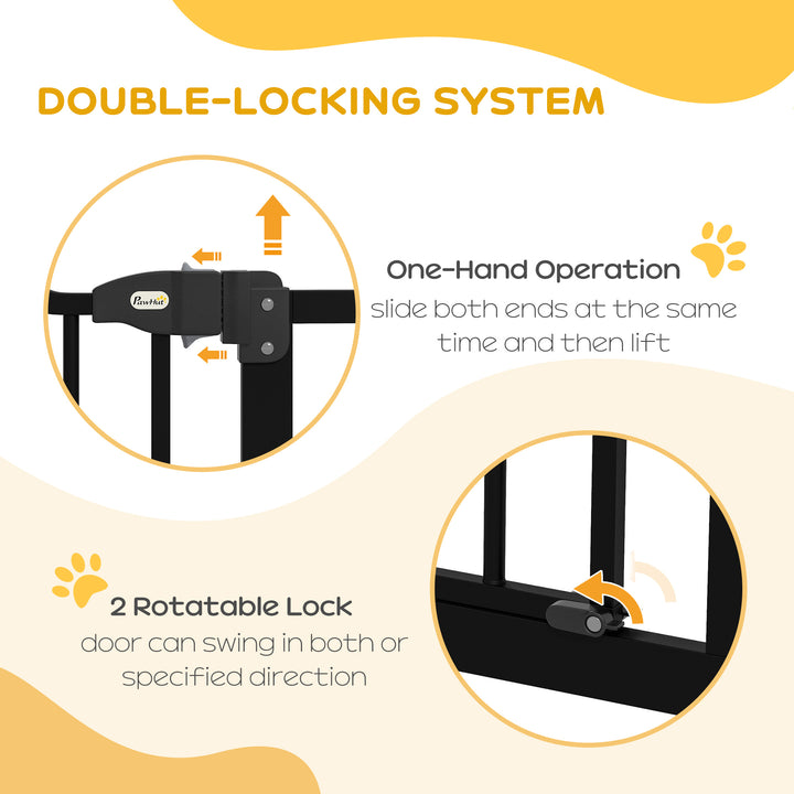 Dog Gate Baby Gates for Dogs Pet Gate with Metal Adjustable Frame & Double Locking System