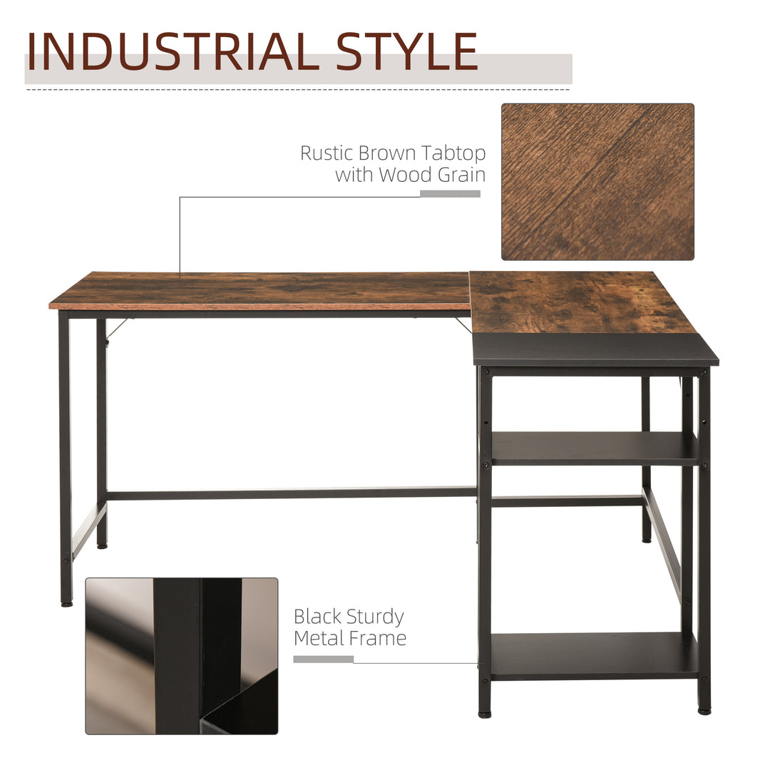 HOMCOM Industrial L-Shaped Desk