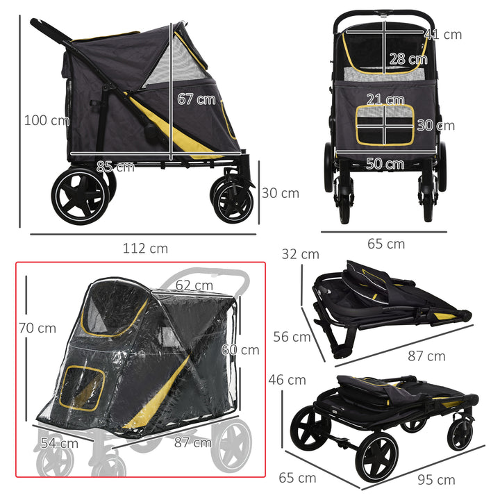 Foldable Pet Stroller with One-Click