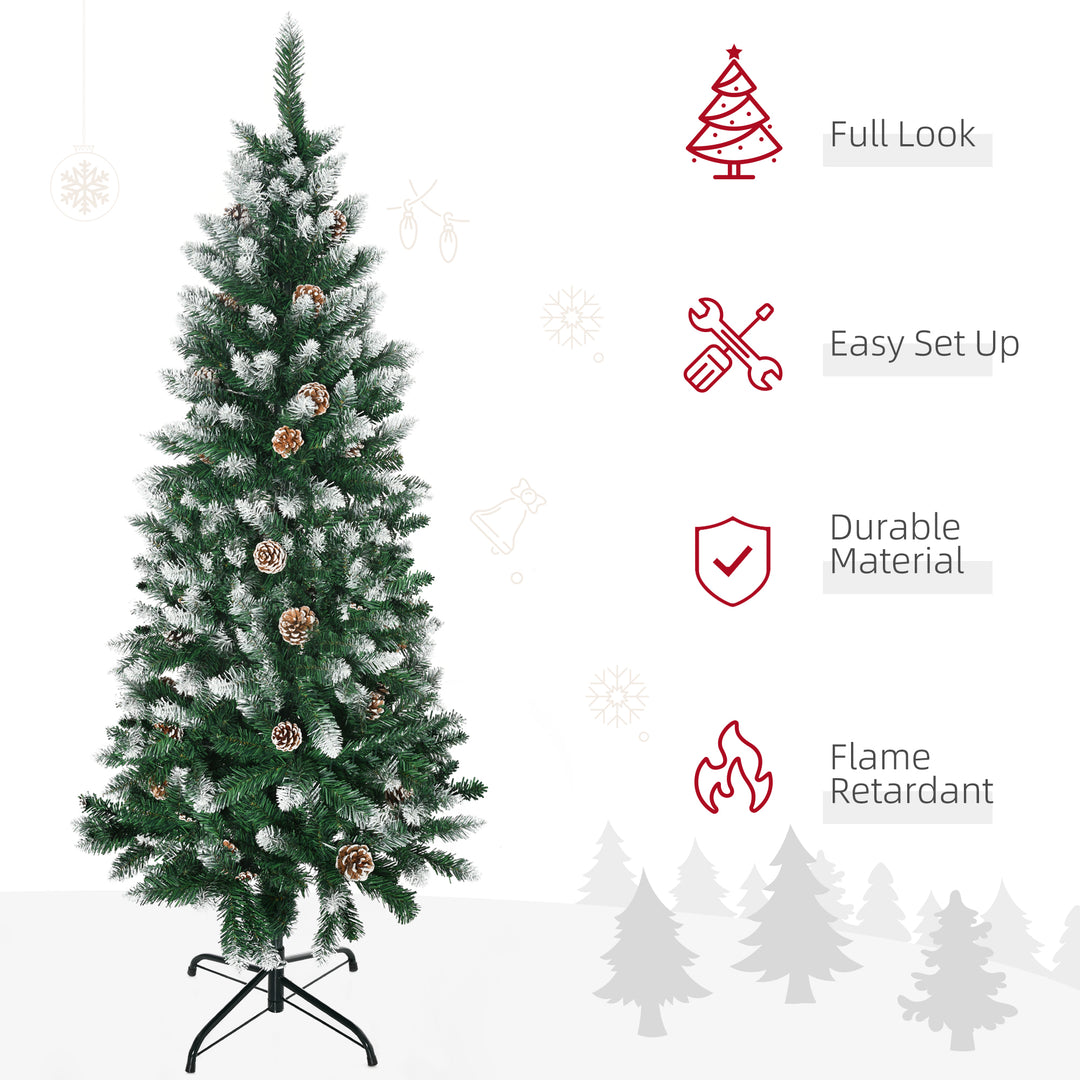 5 Foot Snow Artificial Christmas Tree with Realistic Branches